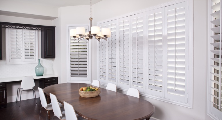 plantation shutters in Minneapolis dining room